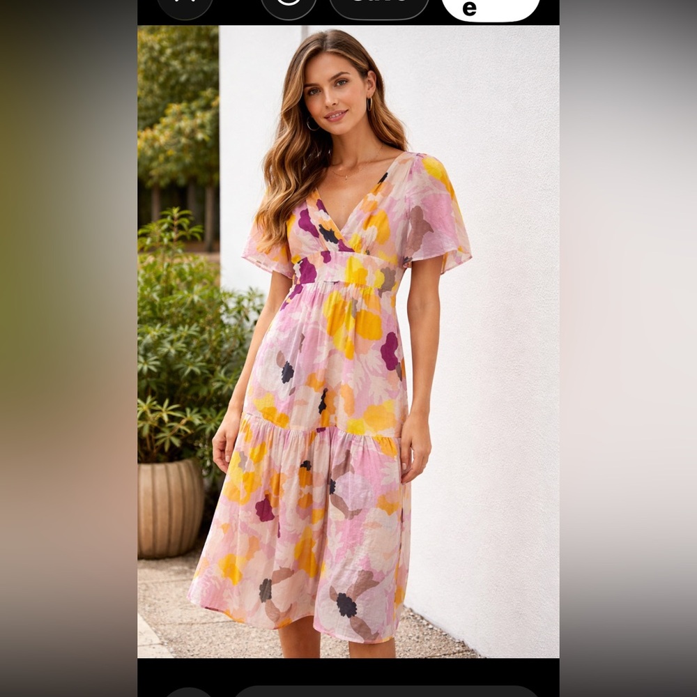 Maeve by Anthropologie Pink and Yellow Floral Maxi Dress - Picture 1 of 14